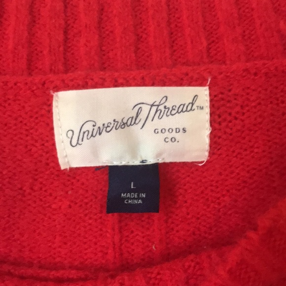 Universal Thread Crew Neck Cashmere Like Pullover Sweater Red Large - Picture 3 of 5